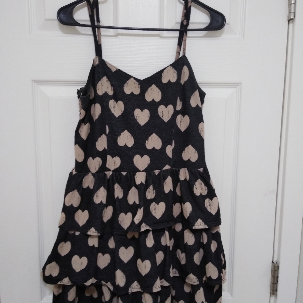 Charlotte Russe Distressed Heart Ruffle Dress